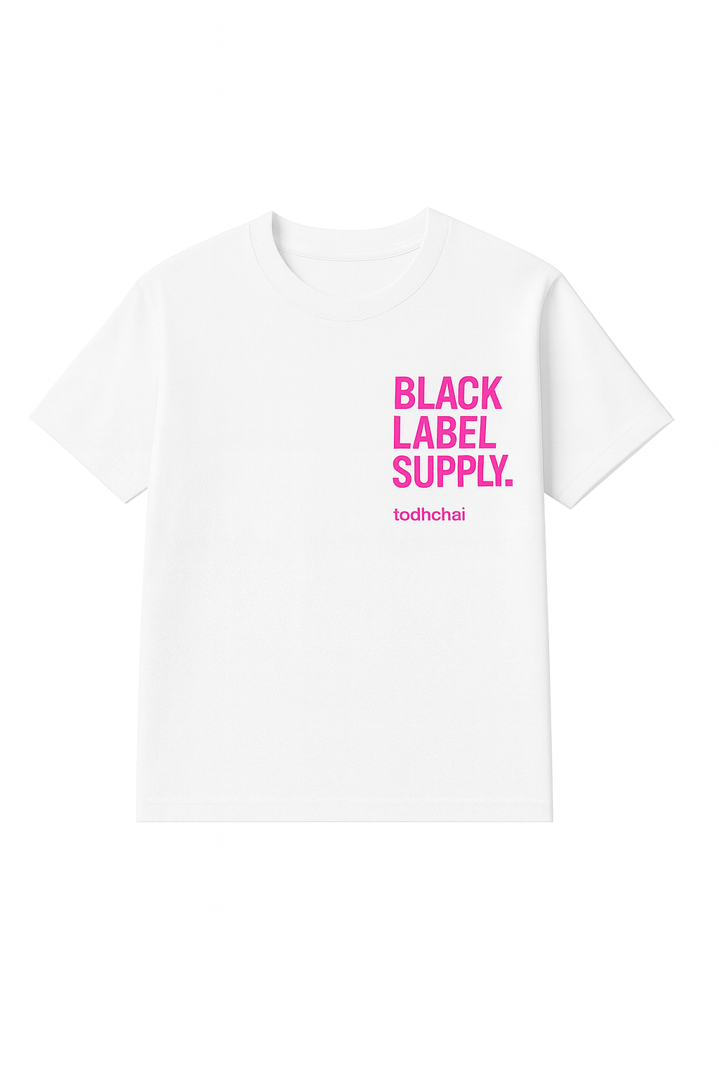 Black Label Supply Tee White/Pink