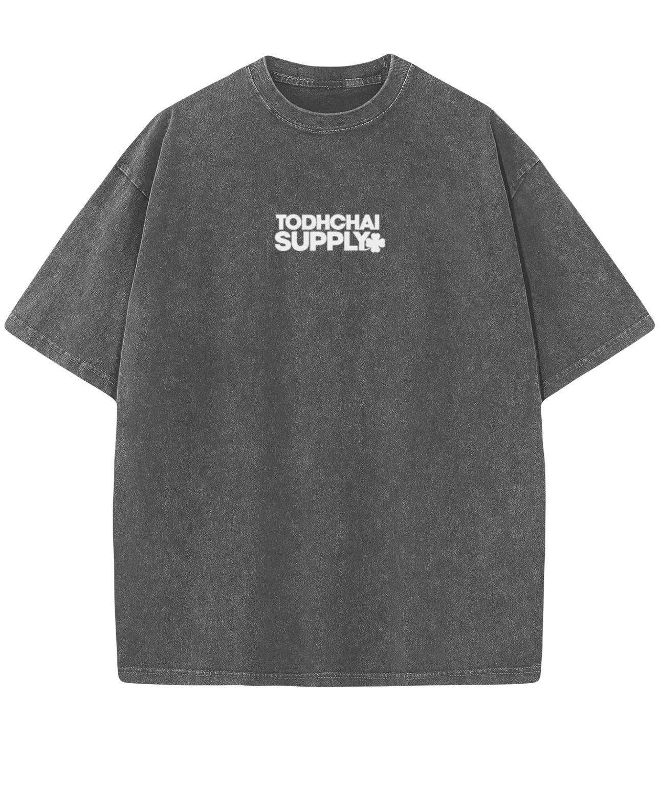 Oversize & Washed Todhchai Supply Tee Grey